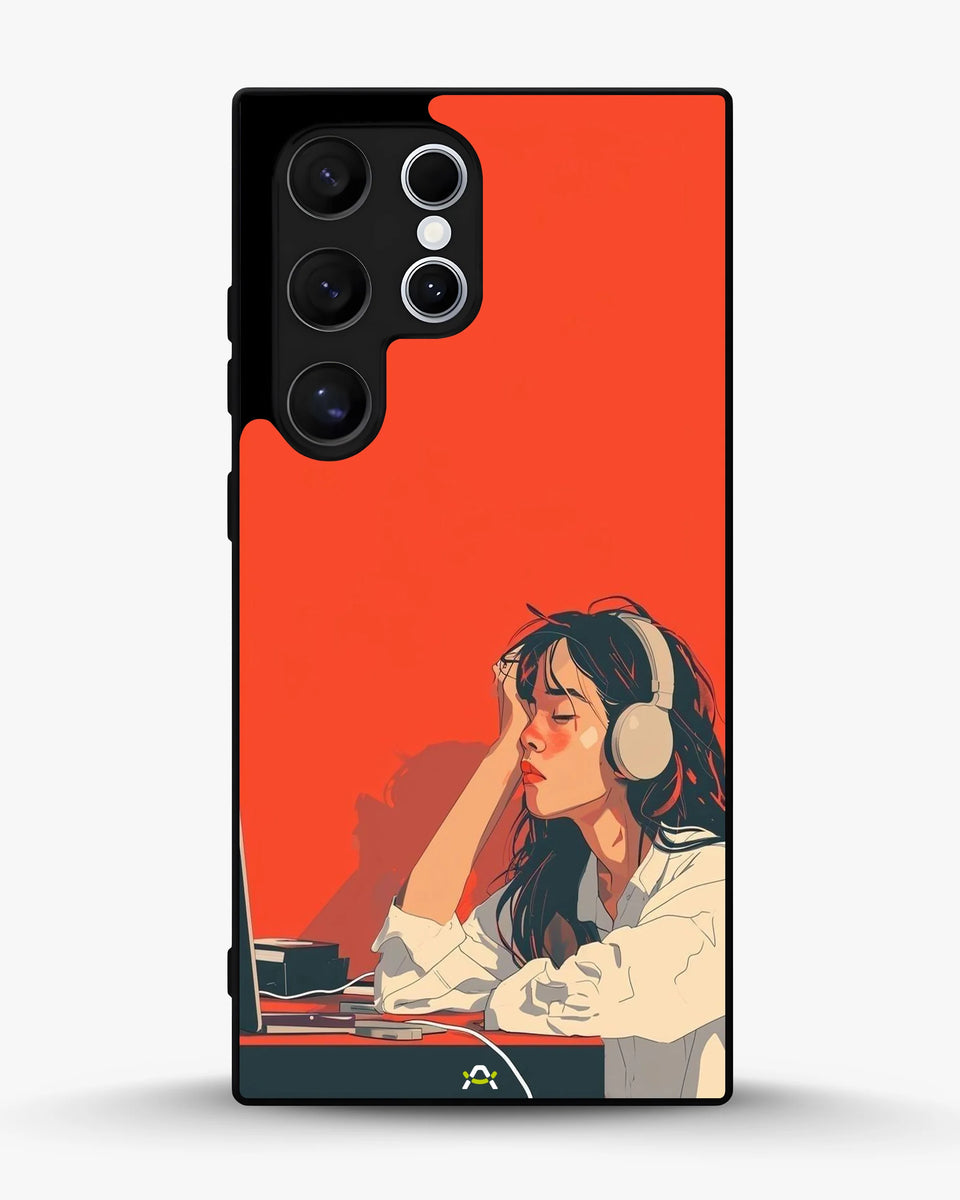 Creslia girl headphones art phone case - girl headphones art phone case samsung galaxy s22 ultra