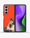 Creslia girl headphones art phone case - girl headphones art phone case samsung galaxy z fold 5