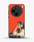 Creslia girl headphones art phone case - girl headphones art phone case vivo x100