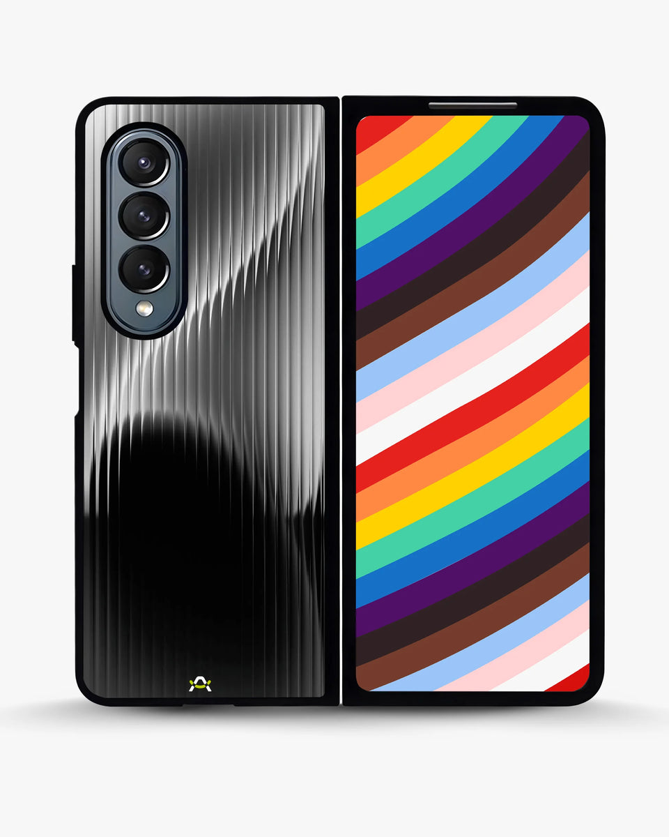 Creslia gradient stripes phone case - gradient stripes phone case samsung galaxy z fold 4