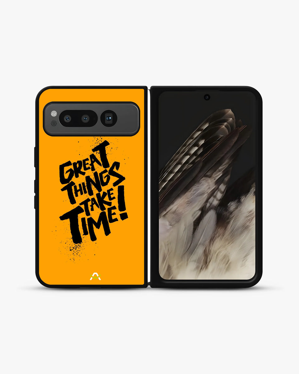 Creslia great things take time phone case - great things take time phone case google pixel fold