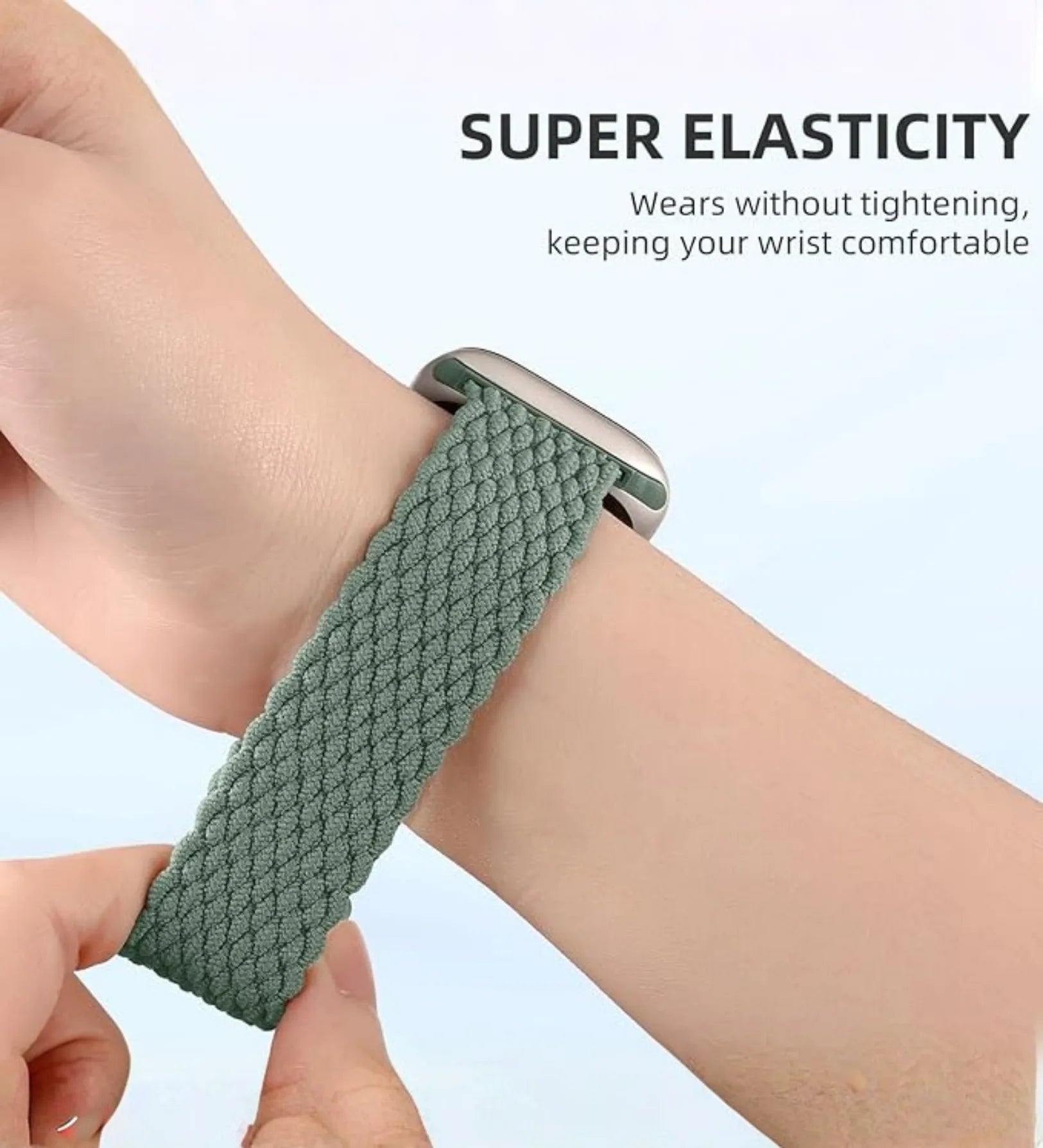 Magnetic Buckle Braided Loop Band for Apple Watch - Green Nylon Strap