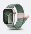 Magnetic Buckle Braided Loop Band for Apple Watch - Green Nylon Strap