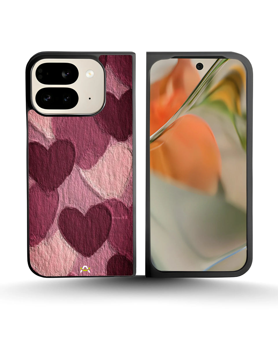 Creslia hearts pattern phone case - hearts pattern phone case google pixel 9 pro fold