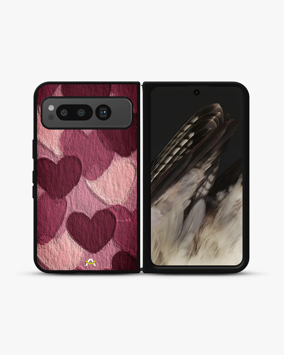 Creslia hearts pattern phone case - hearts pattern phone case google pixel fold