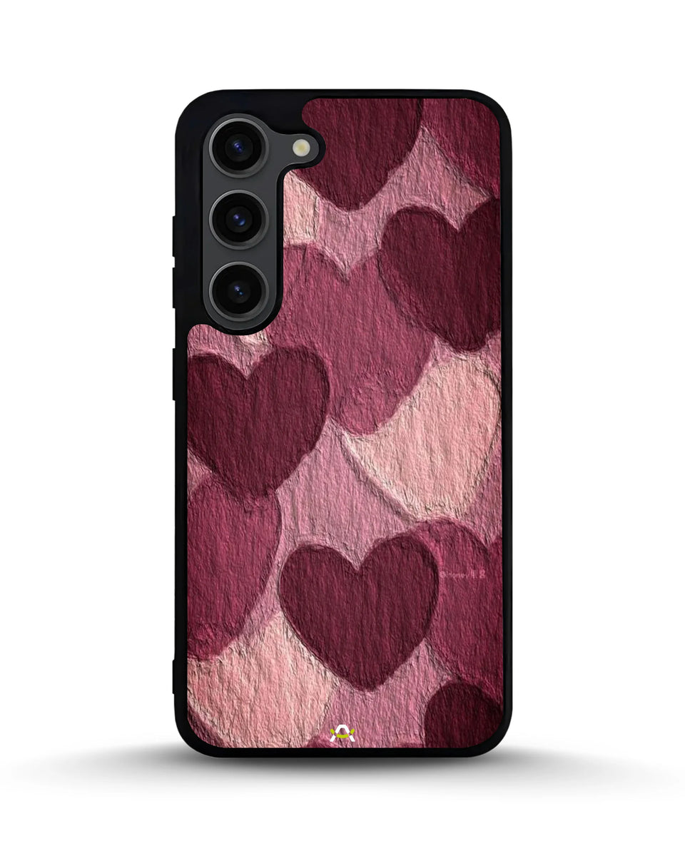 Creslia hearts pattern phone case - hearts pattern phone case samsung galaxy s23 plus