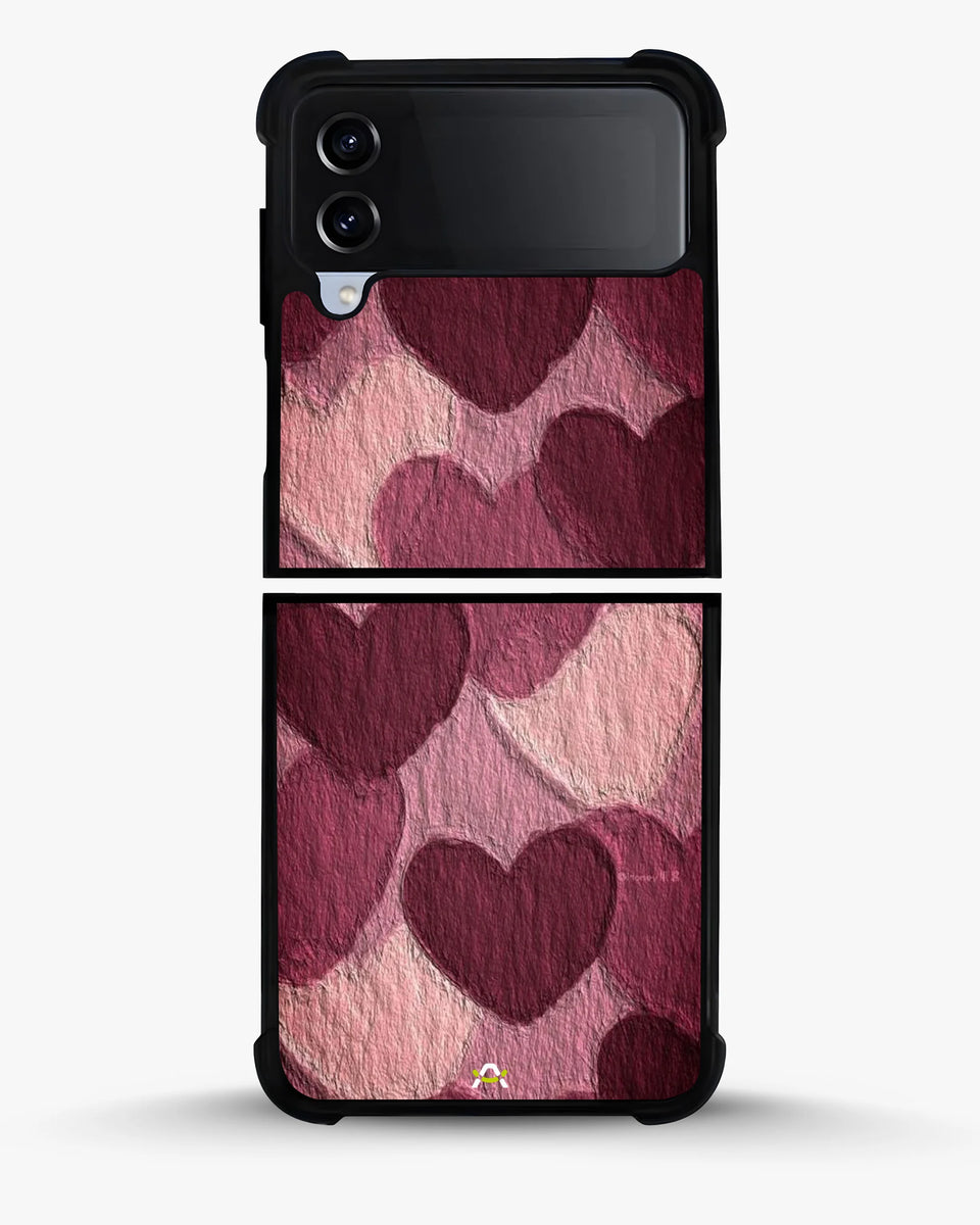 Creslia hearts pattern phone case - hearts pattern phone case samsung galaxy z flip 4