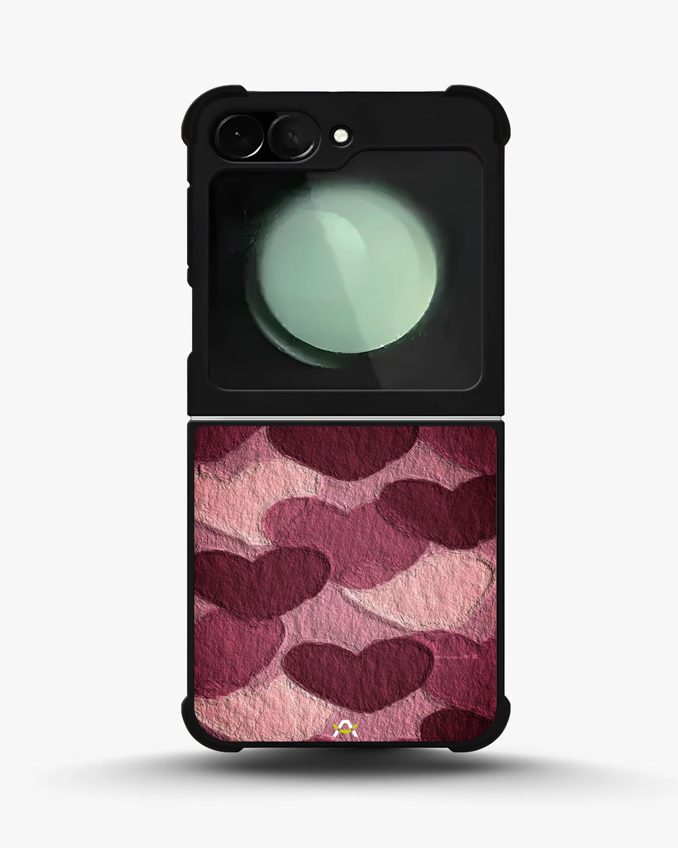 Creslia hearts pattern phone case - hearts pattern phone case samsung galaxy z flip 5