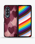 Creslia hearts pattern phone case - hearts pattern phone case samsung galaxy z fold 4