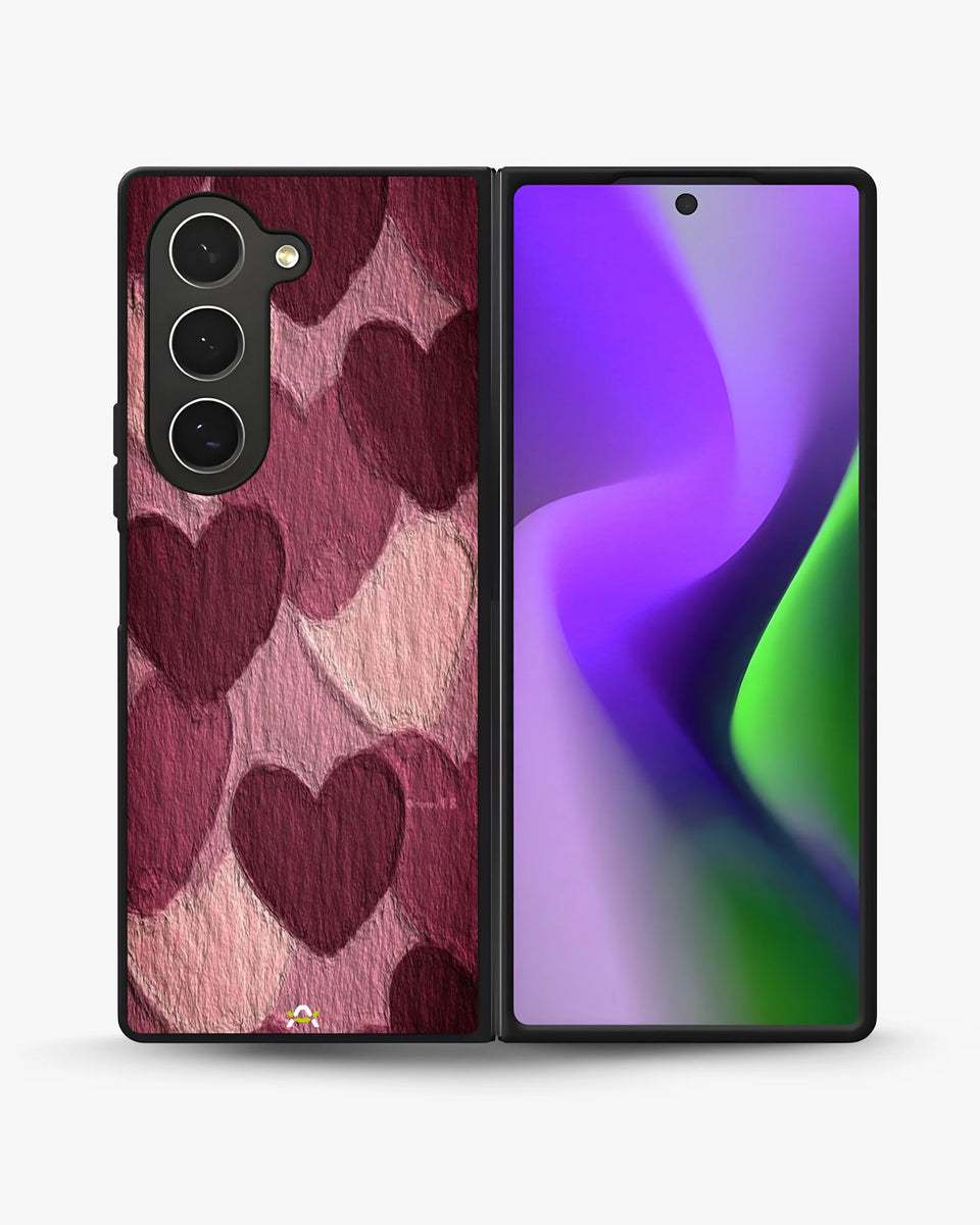 Creslia hearts pattern phone case - hearts pattern phone case samsung galaxy z fold 6