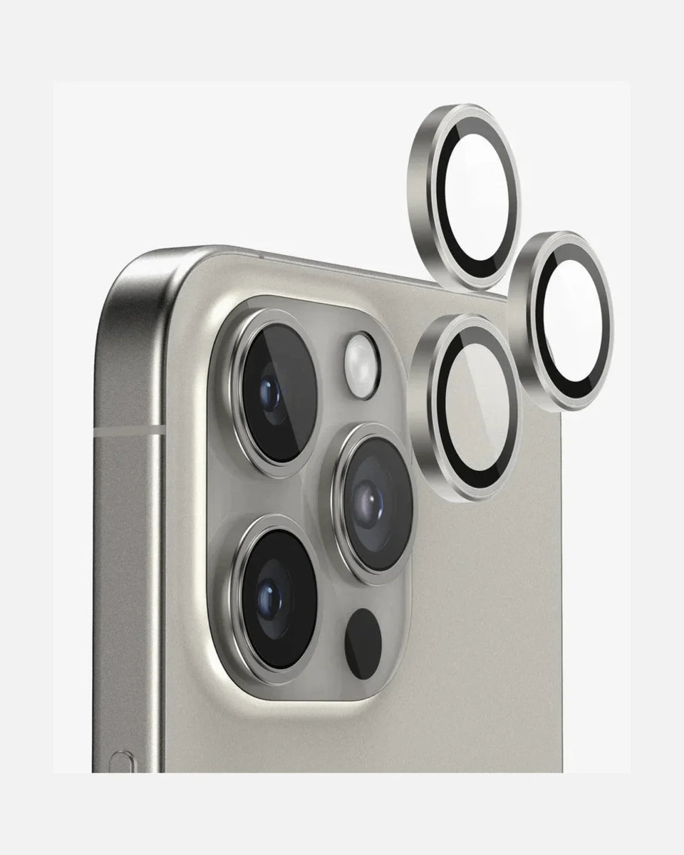 iPhone 16 Pro camera lens protectors showcasing HD clarity and scratch protection features.