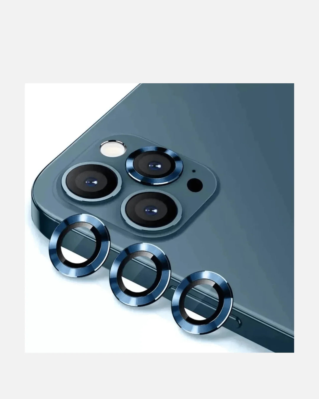 iPhone camera lens protector showcased on iPhone 13 Pro, featuring crystal clear HD protection and scratch resistance.