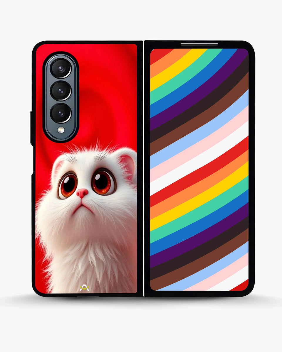 Creslia kitten printed phone case - kitten printed phone case samsung galaxy z fold 4