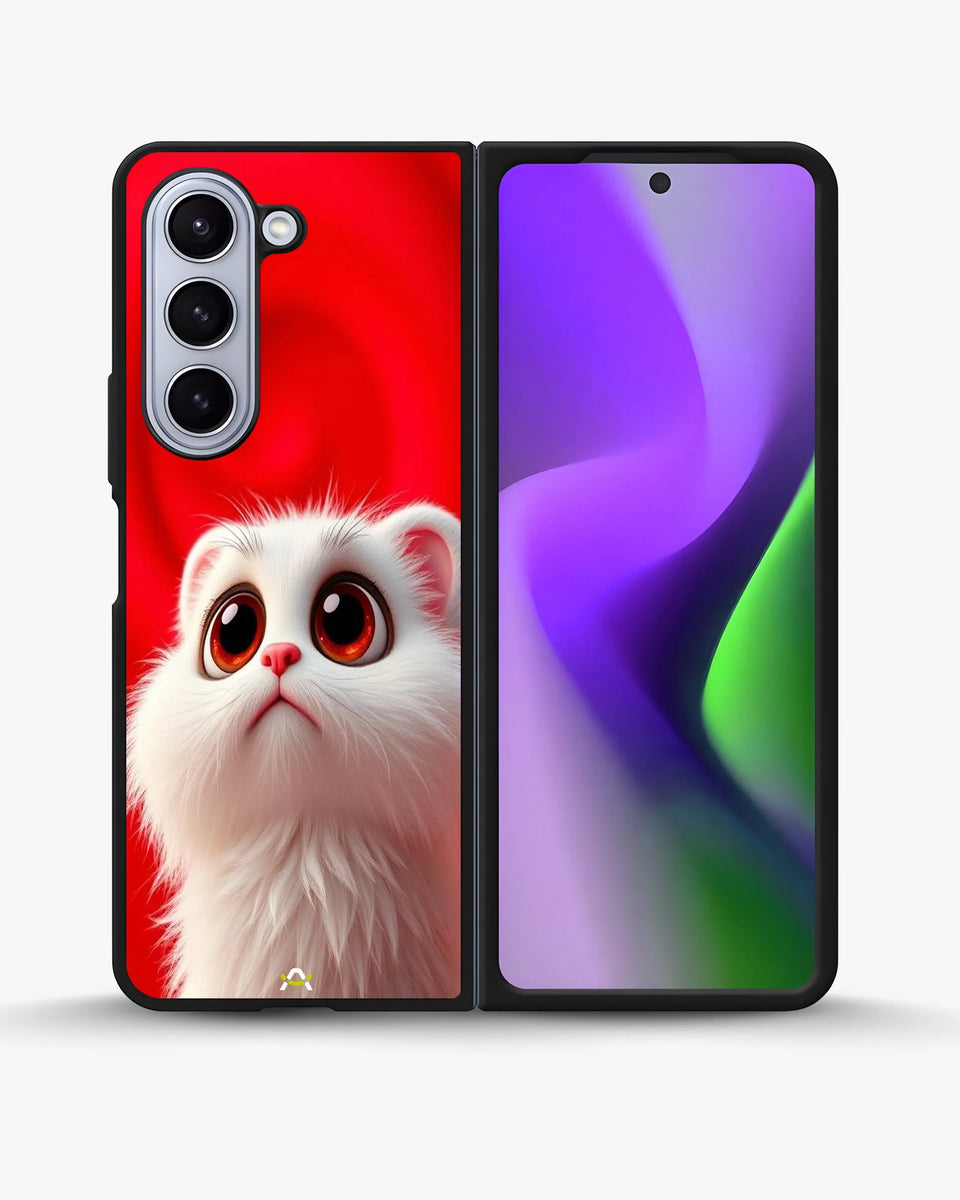 Creslia kitten printed phone case - kitten printed phone case samsung galaxy z fold 5