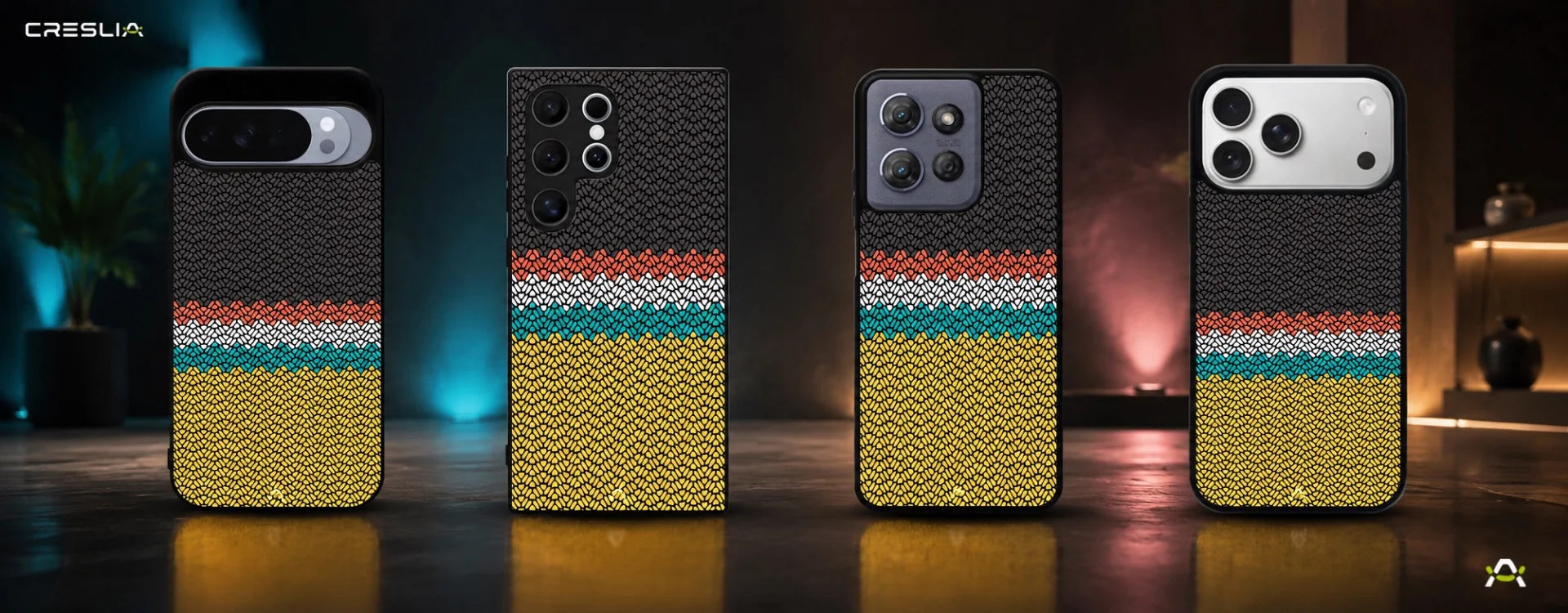 Creslia knit pattern designer phone case - knit pattern designer phone case desktop banner