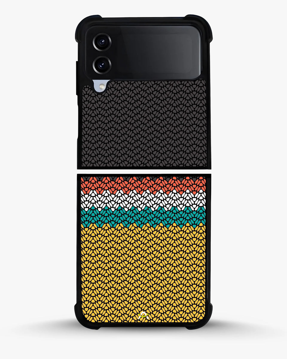Creslia knit pattern designer phone case - knit pattern designer phone case samsung galaxy z flip 4