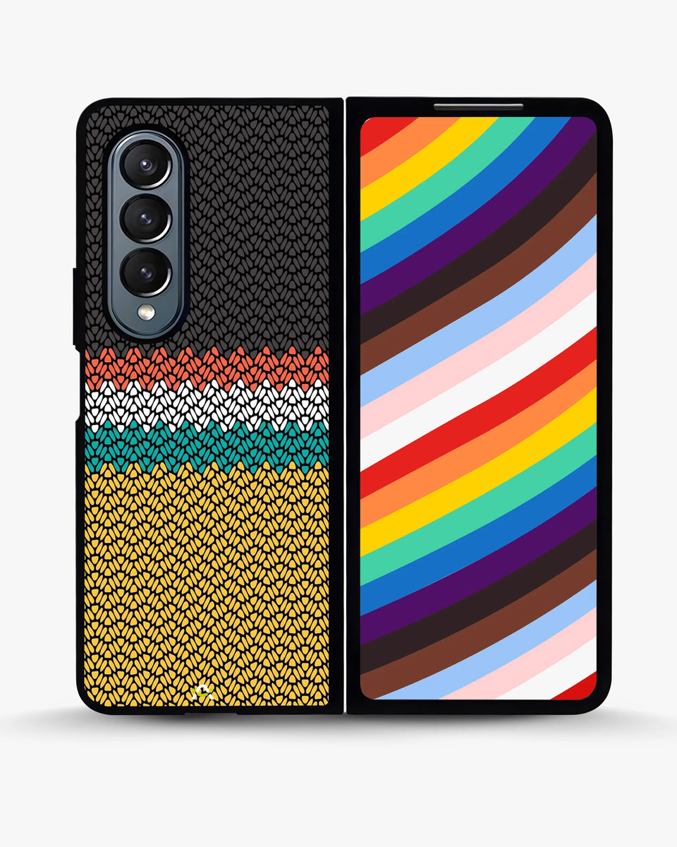 Creslia knit pattern designer phone case - knit pattern designer phone case samsung galaxy z fold 4