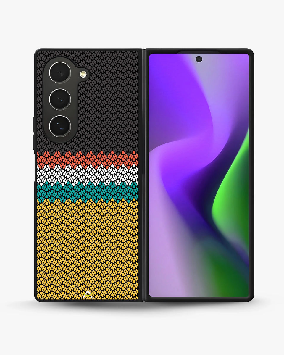Creslia knit pattern designer phone case - knit pattern designer phone case samsung galaxy z fold 6