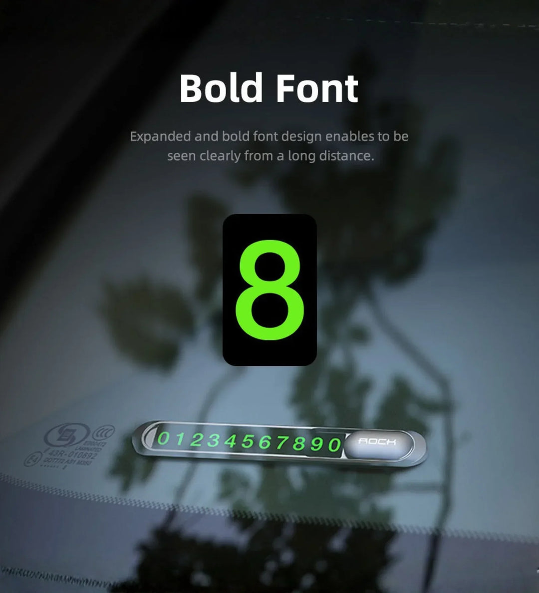 Magnetic Slide-to-Hide Temporary Parking Phone Number Plate (Metal) - Creslia