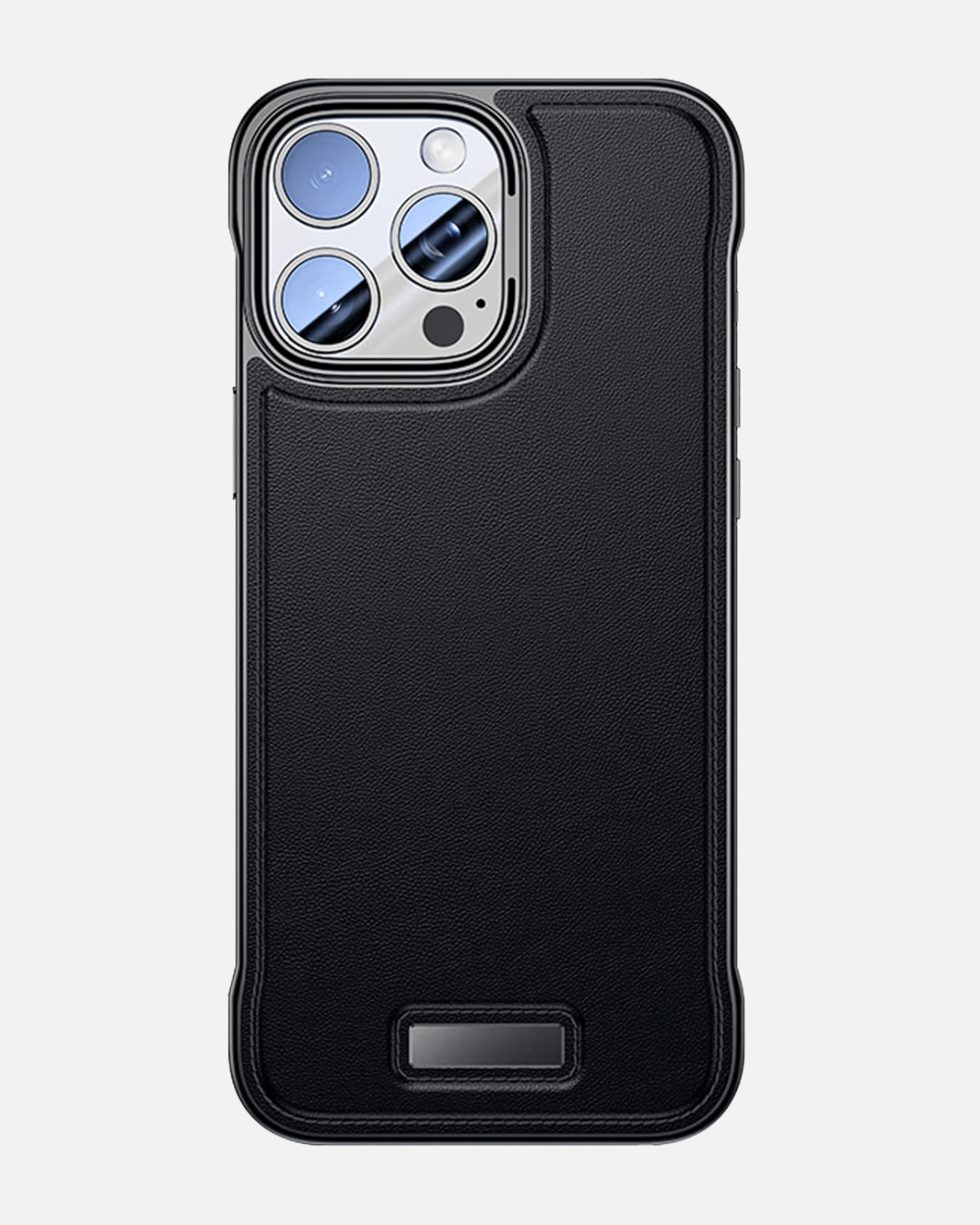Luxurious frameless leather case for iPhone 15 and 16 series, ultra-thin design with heat dissipation feature.