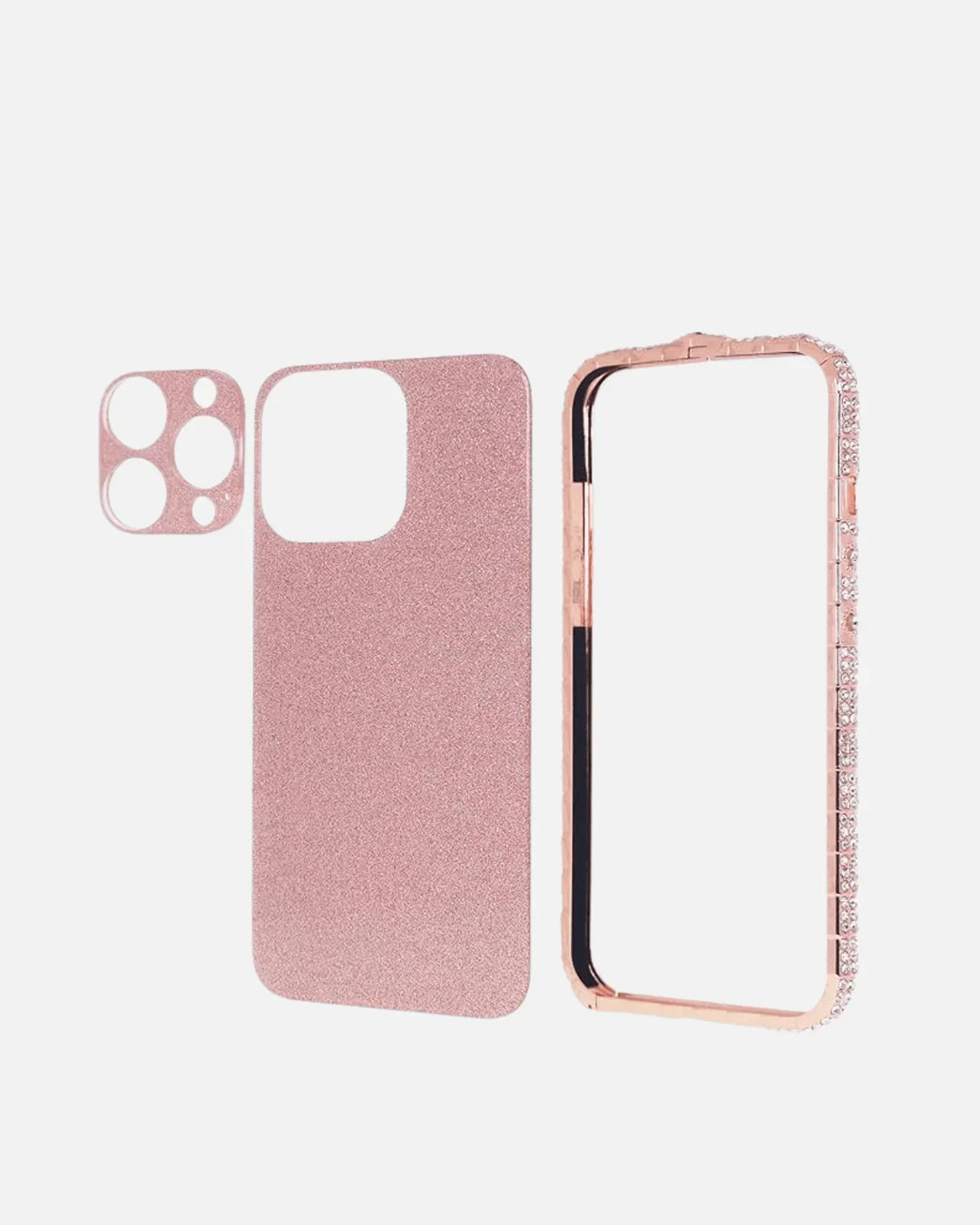 Luxury Diamond Glitter Case for iPhone 16 Pro & Pro Max, featuring a dazzling pink finish and a stylish metal frame.