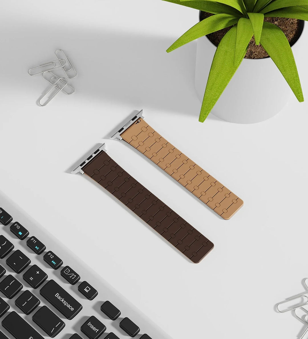 Creslia Magnetic Link Silicone Band for Apple Watch – Brown - Creslia