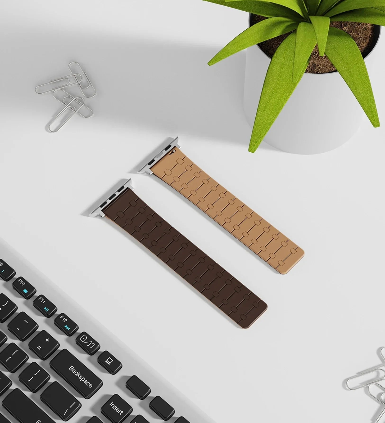 Creslia Magnetic Link Silicone Band for Apple Watch – Brown - Creslia