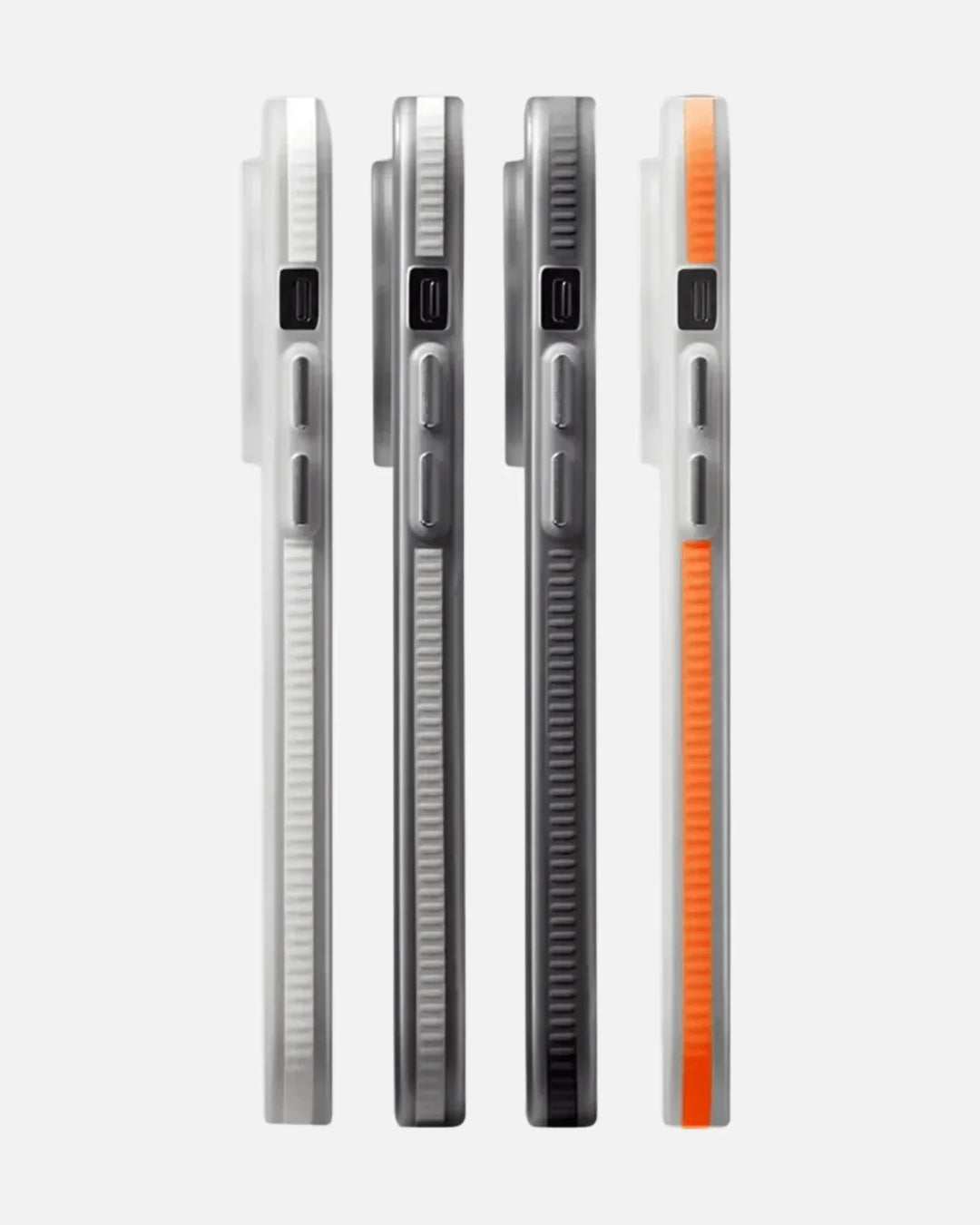 Corrugated Hybrid MagSafe Case Cover for iPhone - White Orange - Creslia