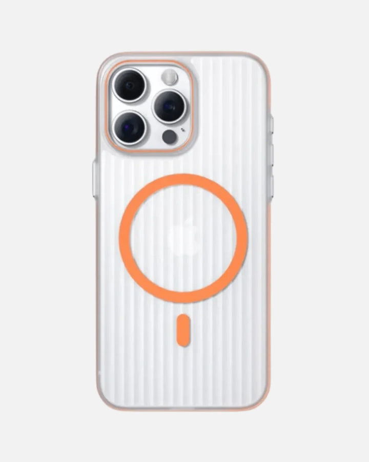 Corrugated Hybrid MagSafe Case Cover for iPhone - Orange - Creslia