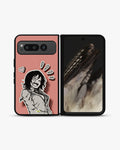 Creslia manga girl rose heart phone case - manga girl rose heart phone case google pixel fold