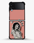 Creslia manga girl rose heart phone case - manga girl rose heart phone case samsung galaxy z flip 4