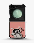 Creslia manga girl rose heart phone case - manga girl rose heart phone case samsung galaxy z flip 5