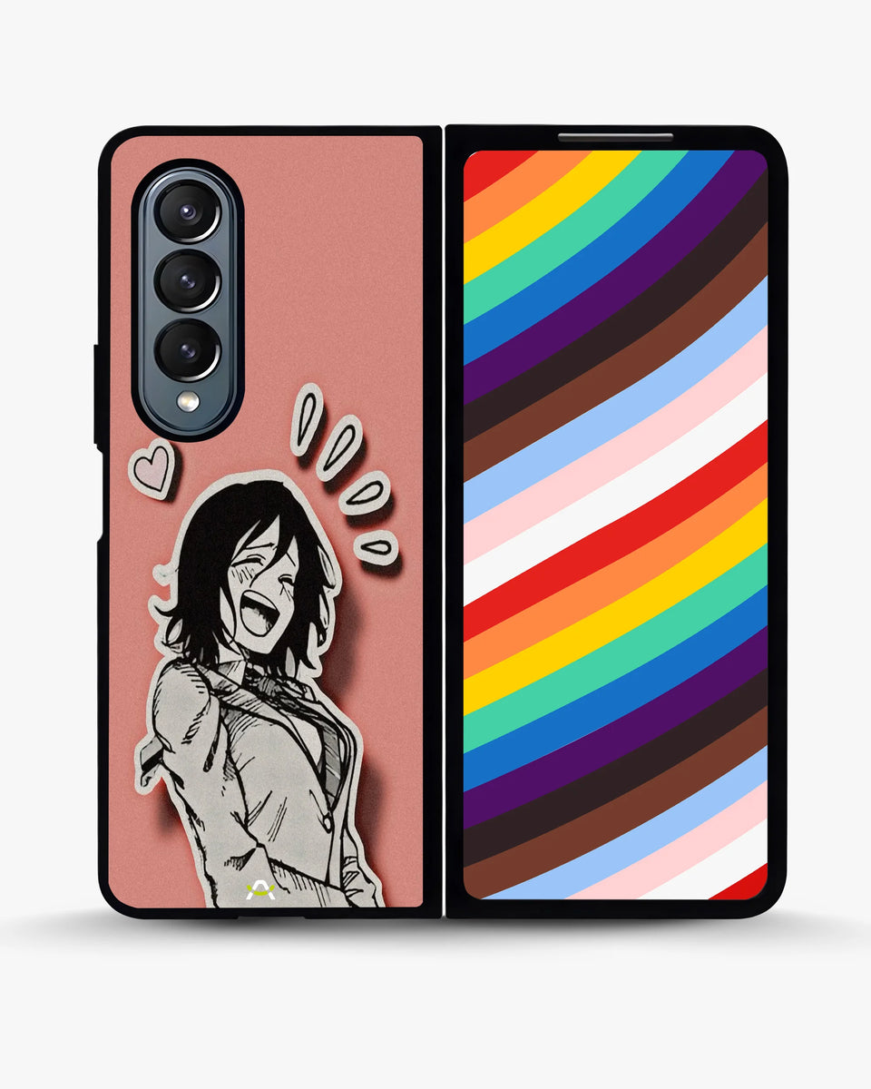Creslia manga girl rose heart phone case - manga girl rose heart phone case samsung galaxy z fold 4