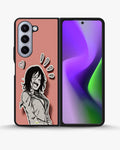 Creslia manga girl rose heart phone case - manga girl rose heart phone case samsung galaxy z fold 5
