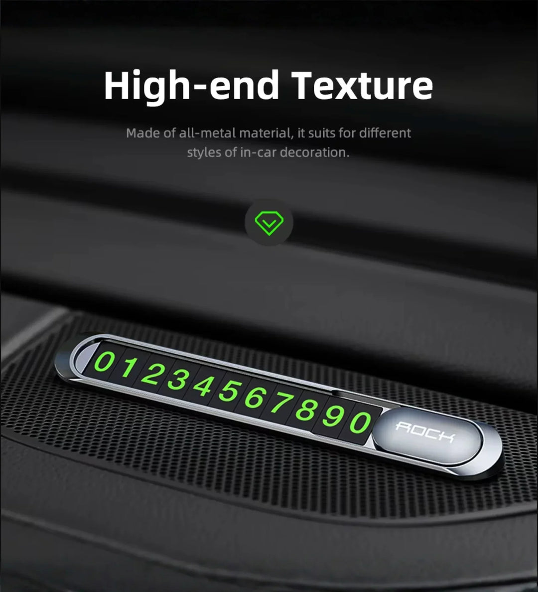 Magnetic Slide-to-Hide Temporary Parking Phone Number Plate (Metal) - Creslia