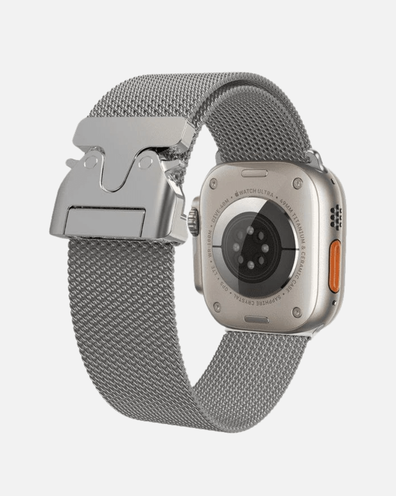 Milanese Loop 2.0 Apple Watch Band in stainless steel, featuring a magnetic closure and ultra-fine mesh design.