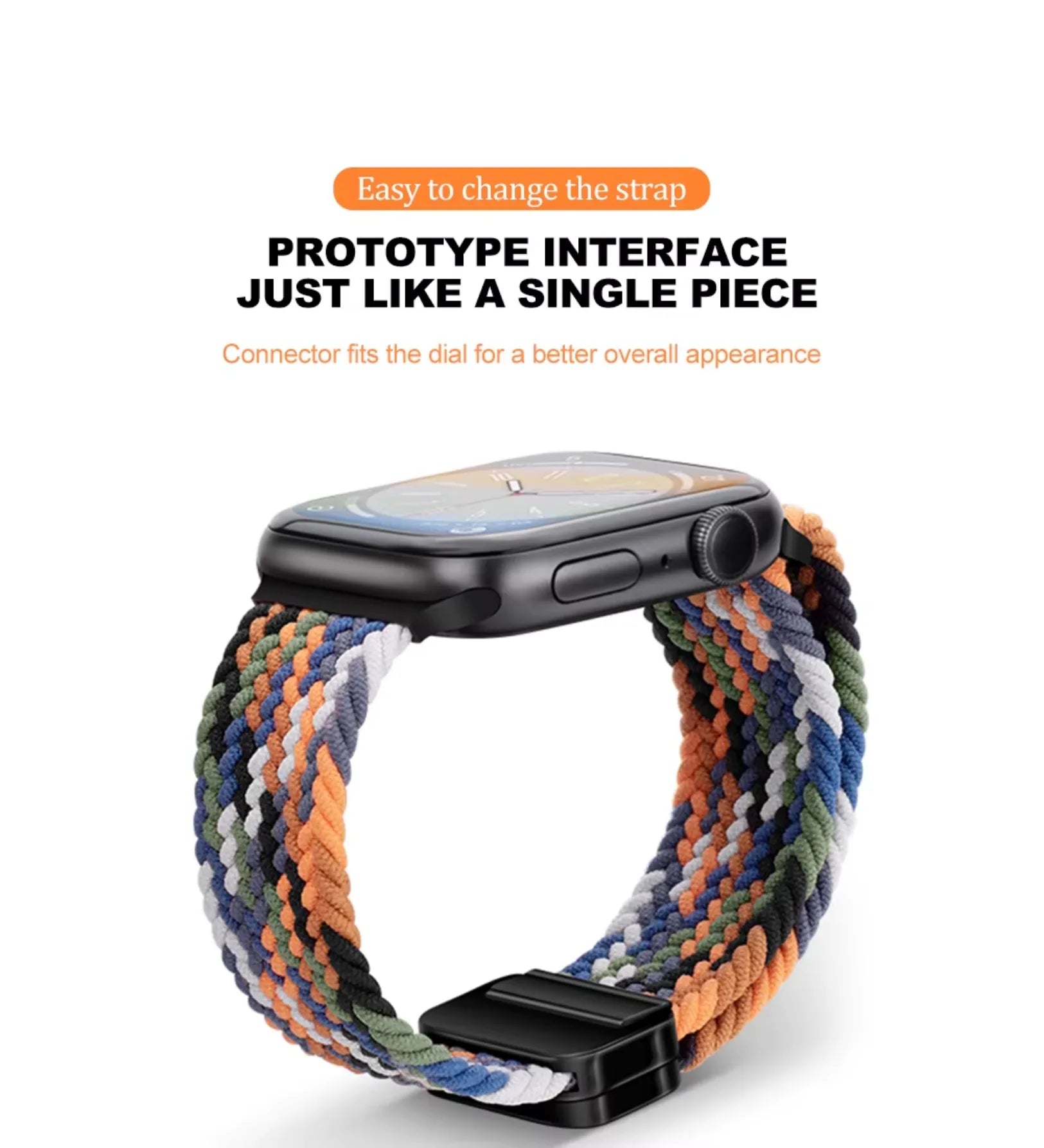 Magnetic Buckle Braided Loop Band for Apple Watch - Multicolor Nylon Strap