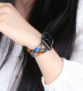 Magnetic Buckle Braided Loop Band for Apple Watch - Multicolor Nylon Strap - Creslia