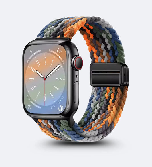 Magnetic Buckle Braided Loop Band for Apple Watch - Multicolor Nylon Strap