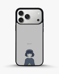 Navy Headphones Girl Phone Case - Calm Navy & Gray Art Print for iPhone, Samsung, Pixel, OnePlus & Vivo