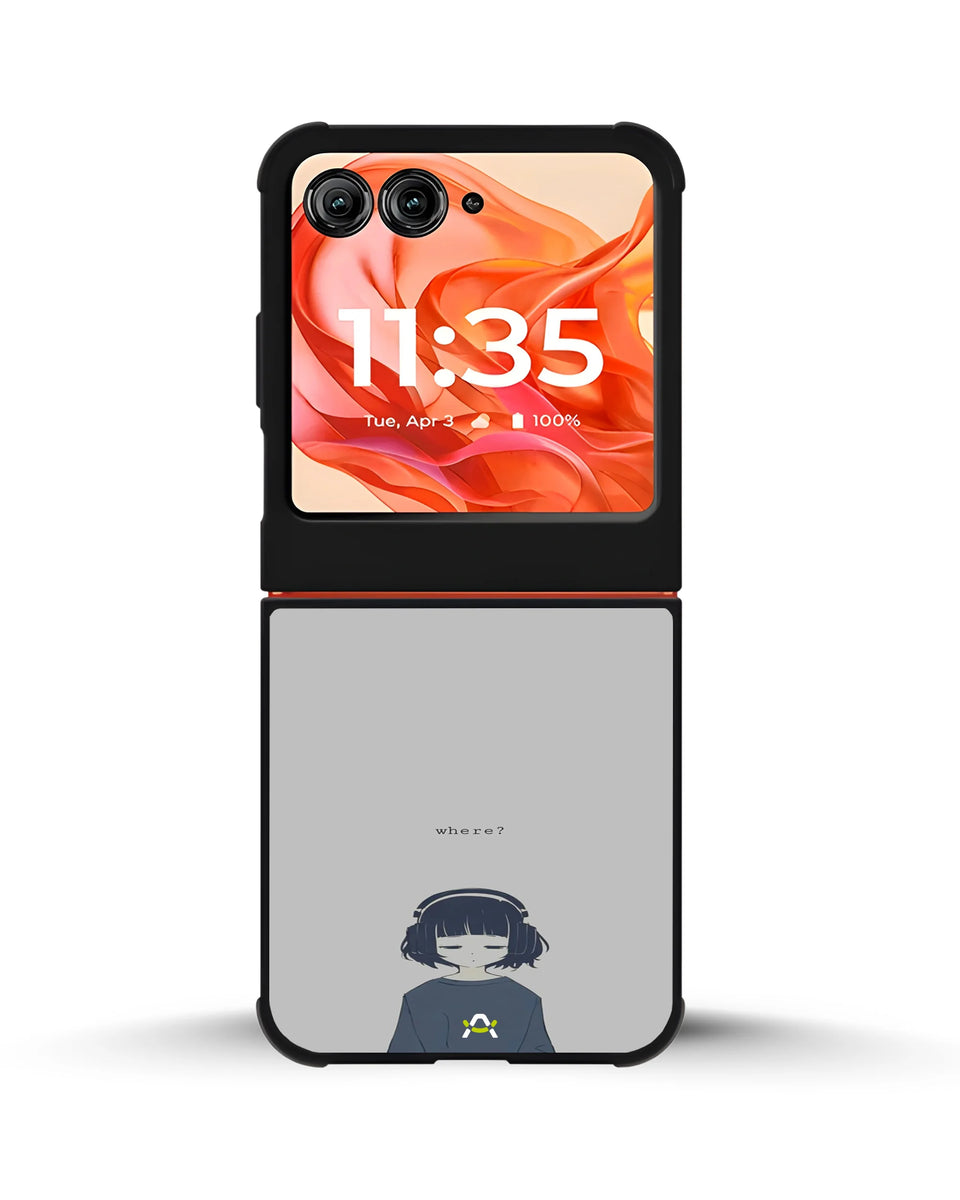 Creslia navy headphones girl phone case - navy headphones girl phone case motorola razr ultra 2025