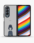 Creslia navy headphones girl phone case - navy headphones girl phone case samsung galaxy z fold 4