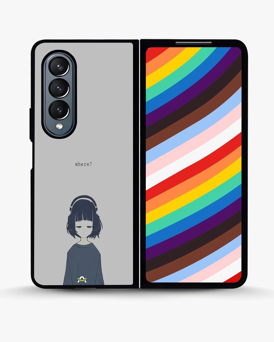 Creslia navy headphones girl phone case - navy headphones girl phone case samsung galaxy z fold 4