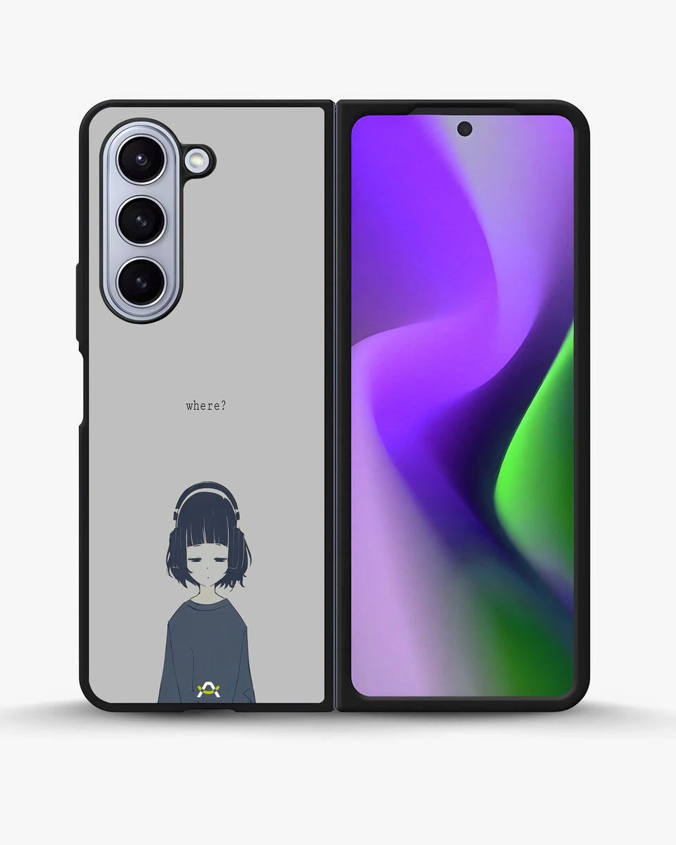 Creslia navy headphones girl phone case - navy headphones girl phone case samsung galaxy z fold 5