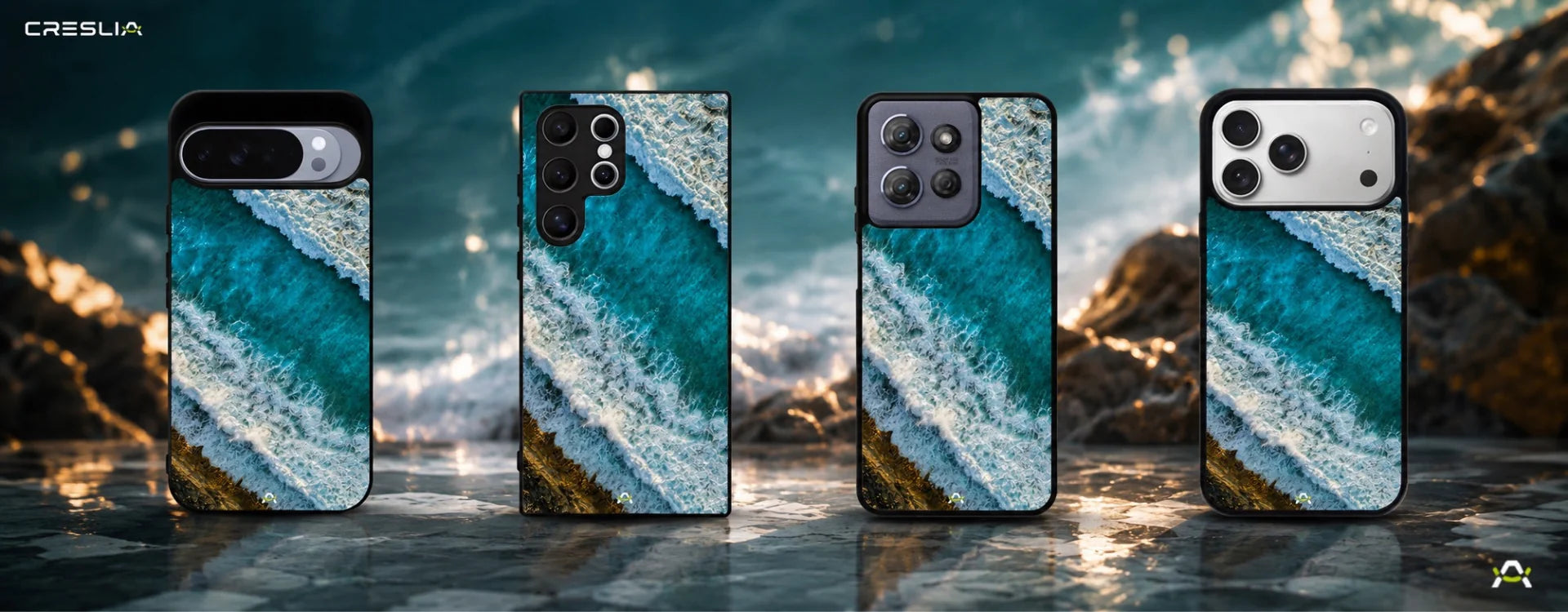 Creslia ocean waves phone case - ocean waves phone case desktop banner
