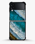 Creslia ocean waves phone case - ocean waves phone case samsung galaxy z flip 4