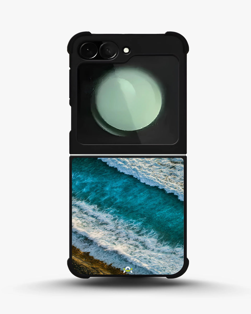 Creslia ocean waves phone case - ocean waves phone case samsung galaxy z flip 6