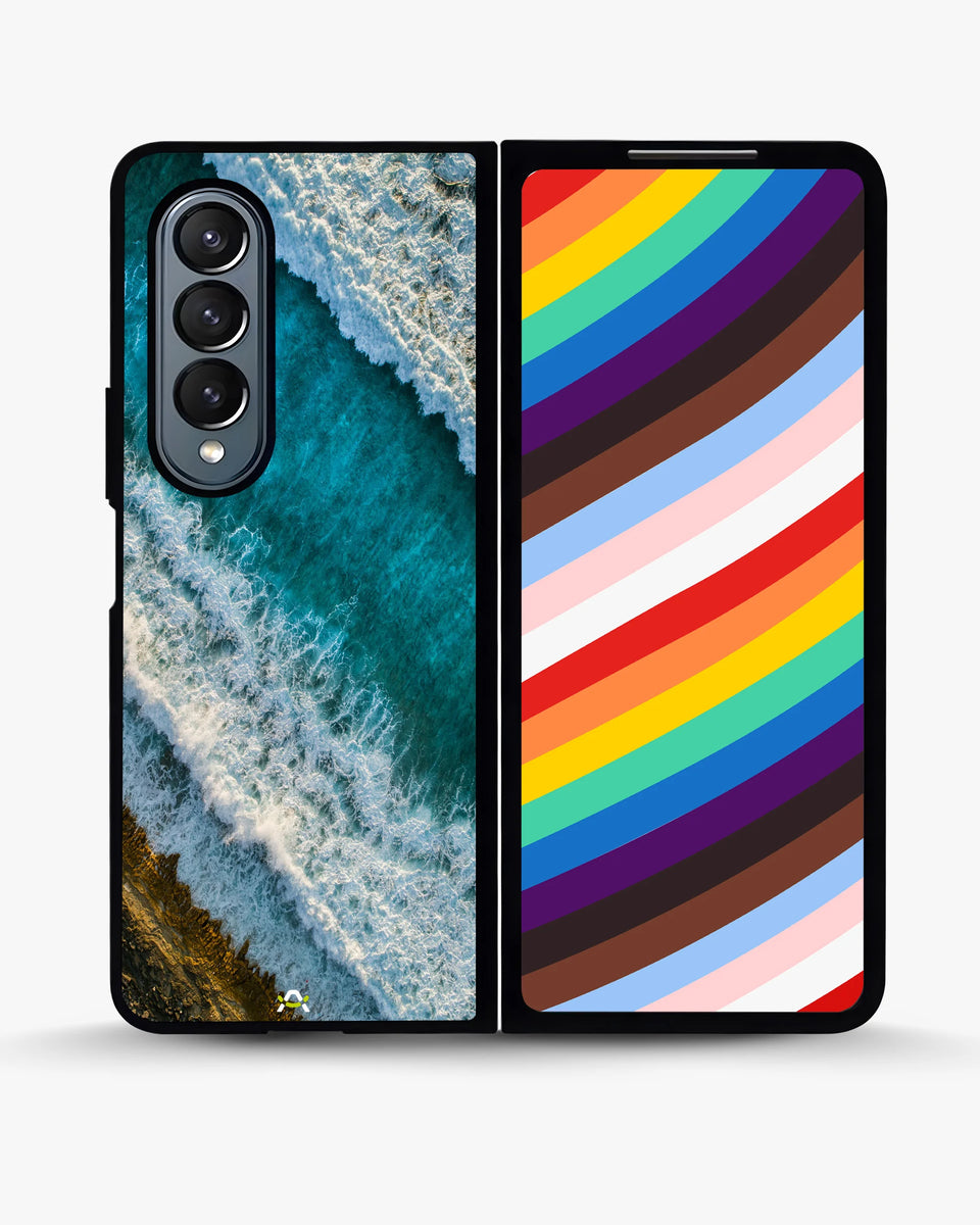 Creslia ocean waves phone case - ocean waves phone case samsung galaxy z fold 4