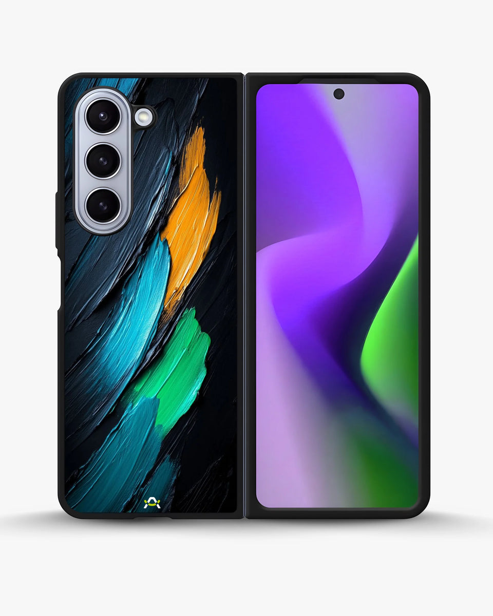 Creslia oil paint strokes phone case - oil paint strokes phone case samsung galaxy z fold 5