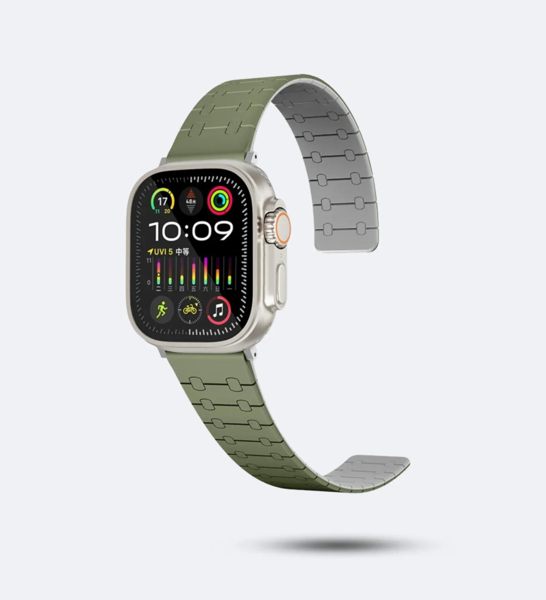Creslia Magnetic Link Silicone Band for Apple Watch – Olive - Creslia